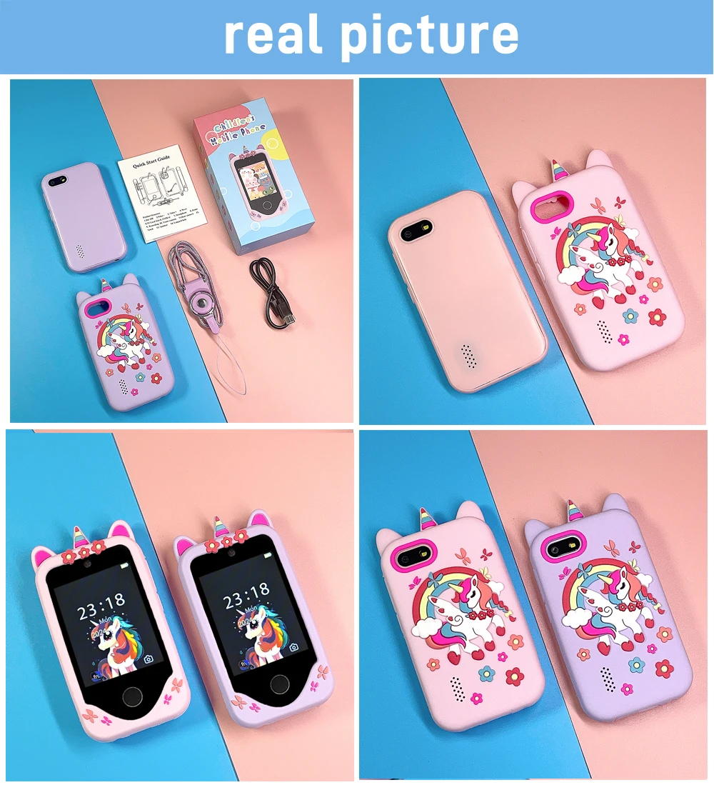 32GB Kids Smart Phone Camera Toys Touch Screen Stories Learning Toy For 3-12 Year Old Boys Girls Phone MP3 Player Birthday Gifts