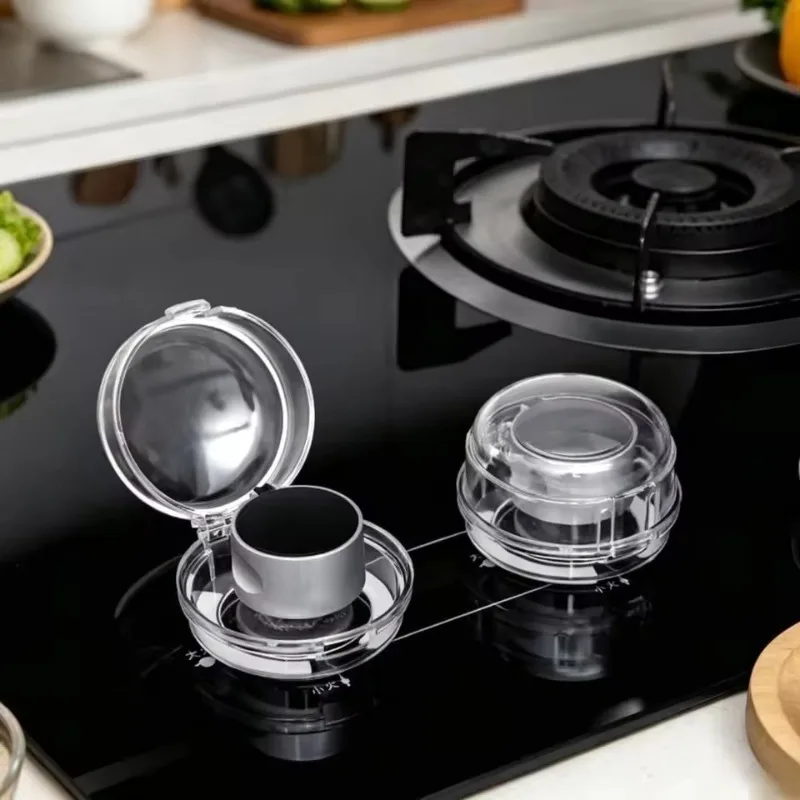 1-4Pcs Universal Gas Stove Knob Safety Cover with Anti-Touch Safety Lock Design to Effectively Prevent Accidental Ignition C187
