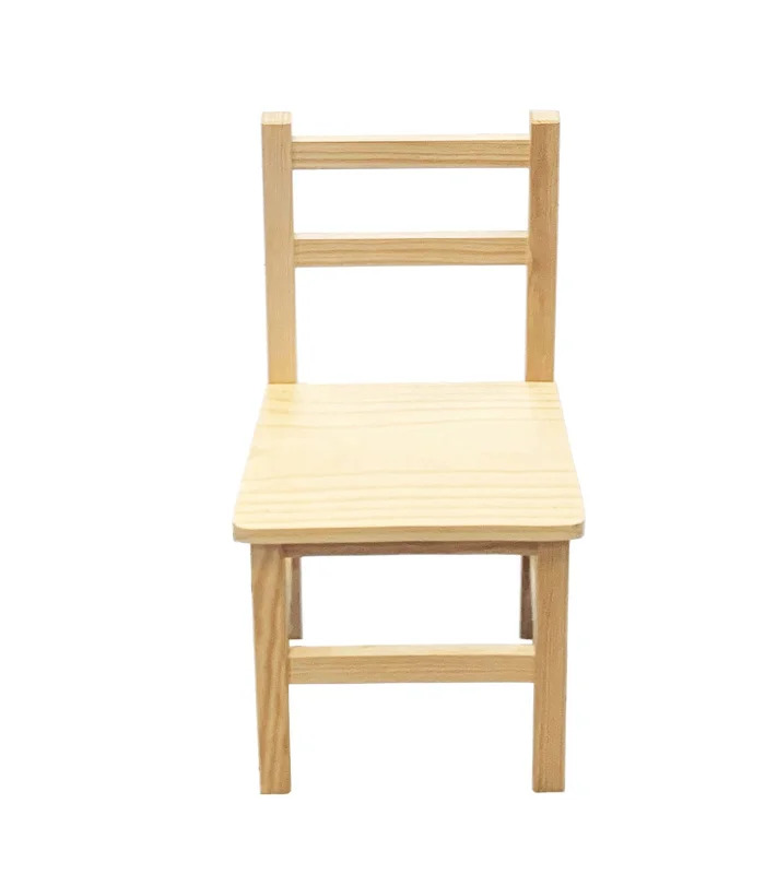 Tradineur Children's Small Chair 57x30,5x25,5 cm natural Untreated Wood Children's Chair Home Decor