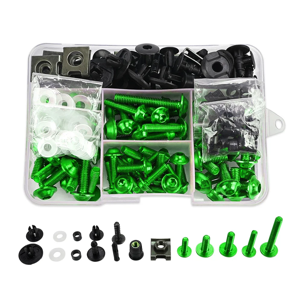 Kit completo de pernos de carenado para motocicleta KAWASAKI, Kit de tornillos, tuercas y Clips para KAWASAKI Ninja 250R, Ninja650R, ER-6F, ER6N,