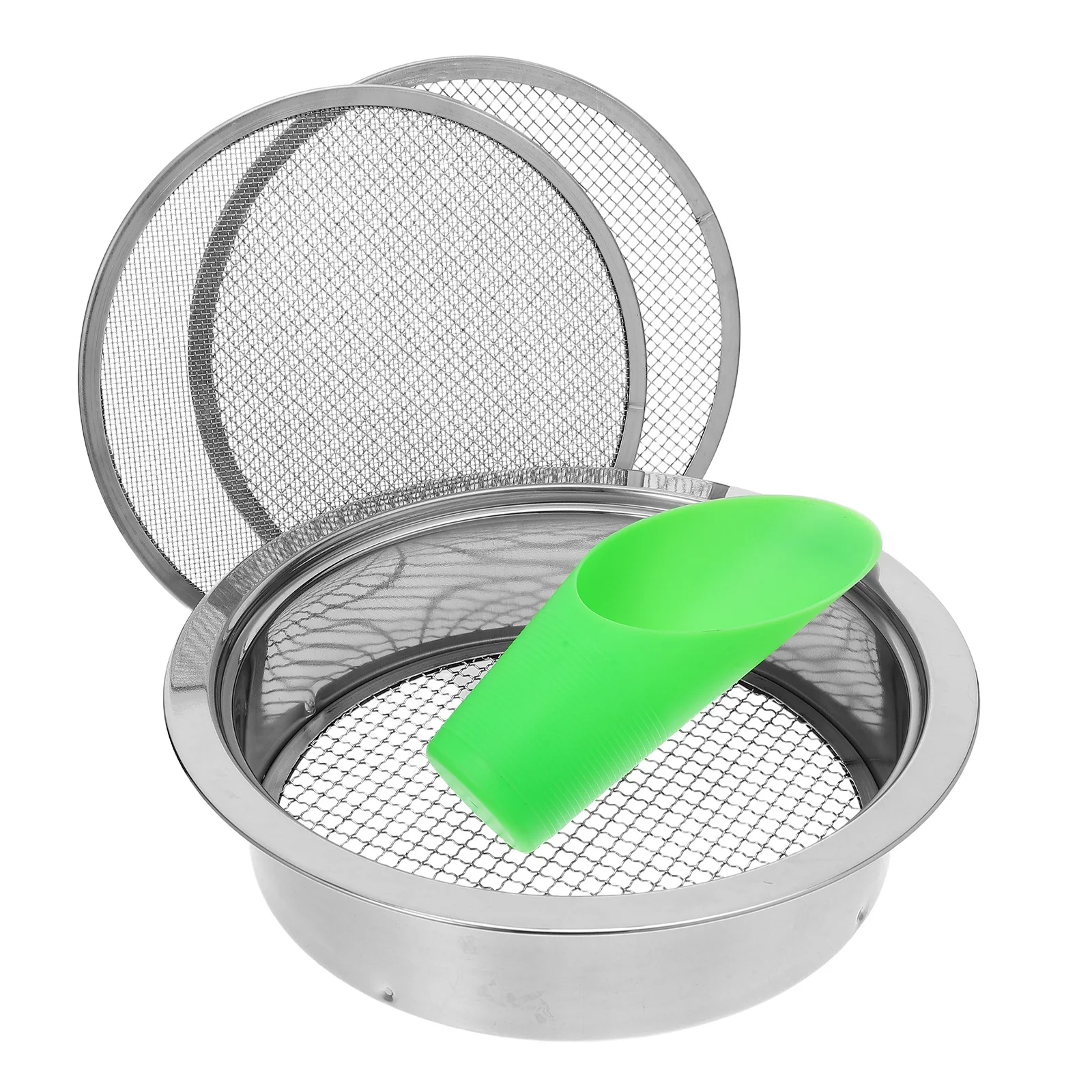 

Screen Set Compost Sifter Dirt Garden Sieve Filter Home Sifting Pan Plastic Metal Tool Gardening