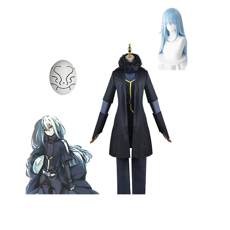 Anime That Time I Got Reincarnated As A Slime Rimuru Tempest Cosplay Costume Wig Mask Set Halloween Carnival Suit Clothes