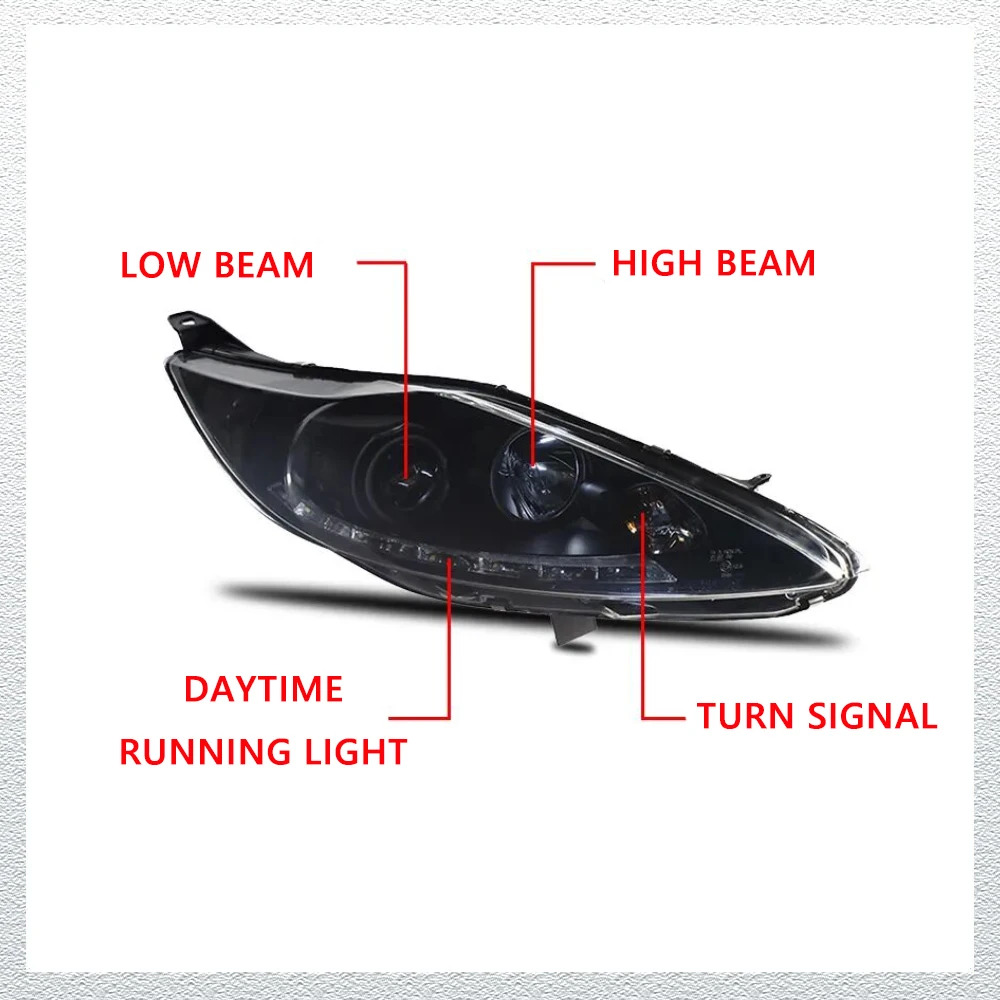 Styling LED HeadLights for FORD FIESTA 08-12 EMARK DOT led DRL Car head lamp Assembly Signal Auto Accessories Modified Lamp