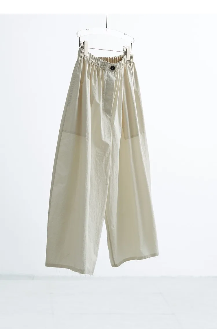 Plus-Size Summer A-Line Women's Wide-Leg Pants, Loose Thin Cropped Pants, Casual Carrot Pants