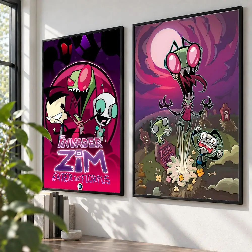 cartoon Invader Zim Poster HD Poster Self Adhesive Waterproof Wall Art Print Bedroom Living Room Modern Decor Gift