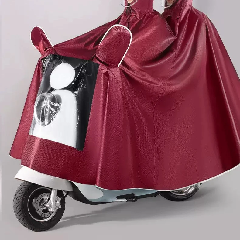 Full Body Electric Vehicle Rain Poncho Heavy Rainproof Long Extended Double Raincoat For Men Women Motorcycle Outdoor Riding