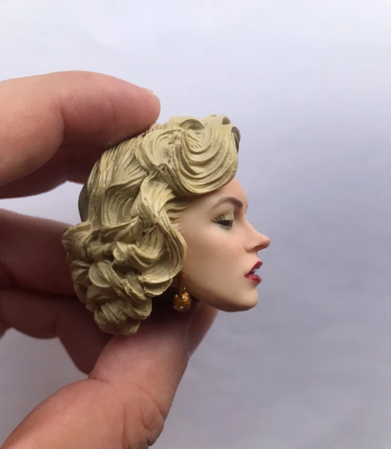 1/6 Female In Memory Of Marilyn Monroe with Earrings Head Sculpture Carving Model Fit 12