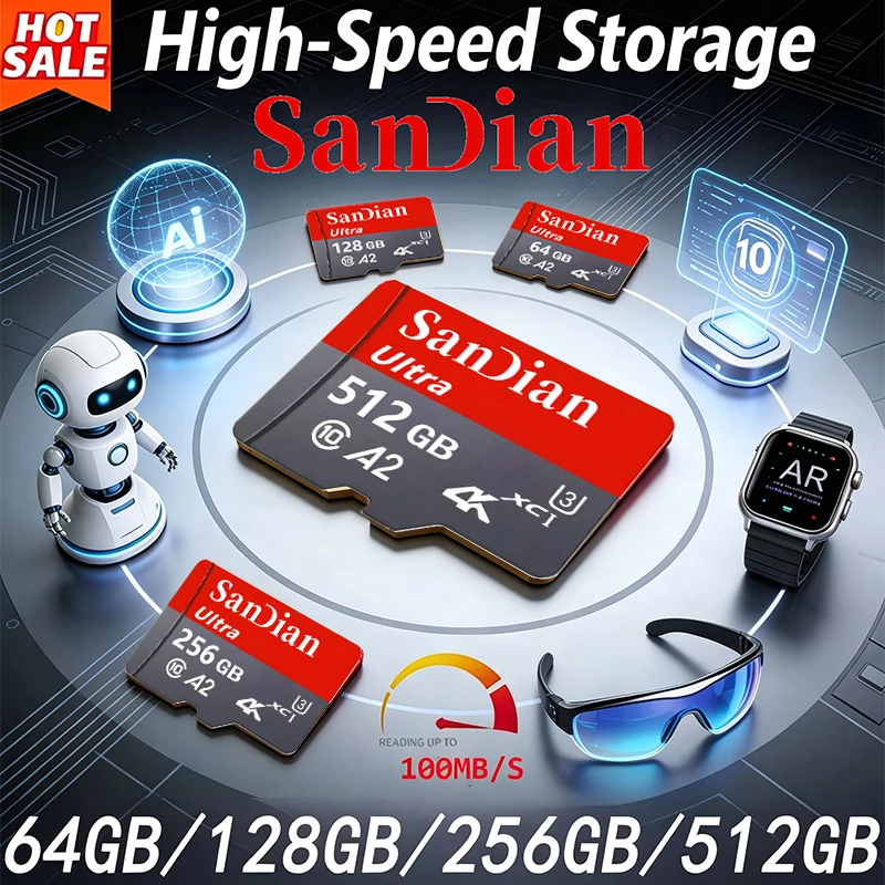 Compact SD Cards 512GB 256GB 128GB 32GB Micro TF SD Card TF Cards Memory Card Shockproof A2 for Laptop/GPS/Smart TV