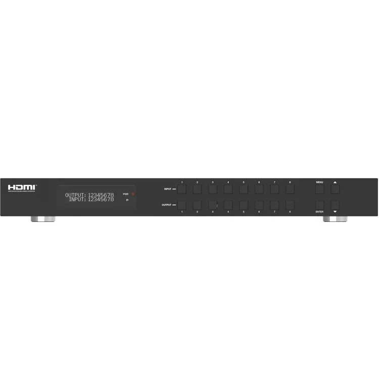 18Gbps 8x8 HDMI Matrix with ARC Function Supports 4K2K to 1080P Downscaler for Hometheatre System