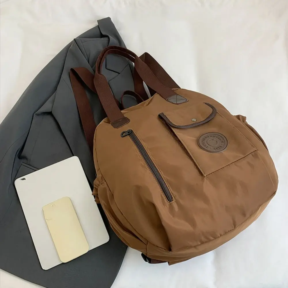 

Милый нейлоновый рюкзак для плавания в корейском стиле, однотонный нейлоновый рюкзак круглой формы, сумка через плечо, большая вместительная женская сумка для фитнеса