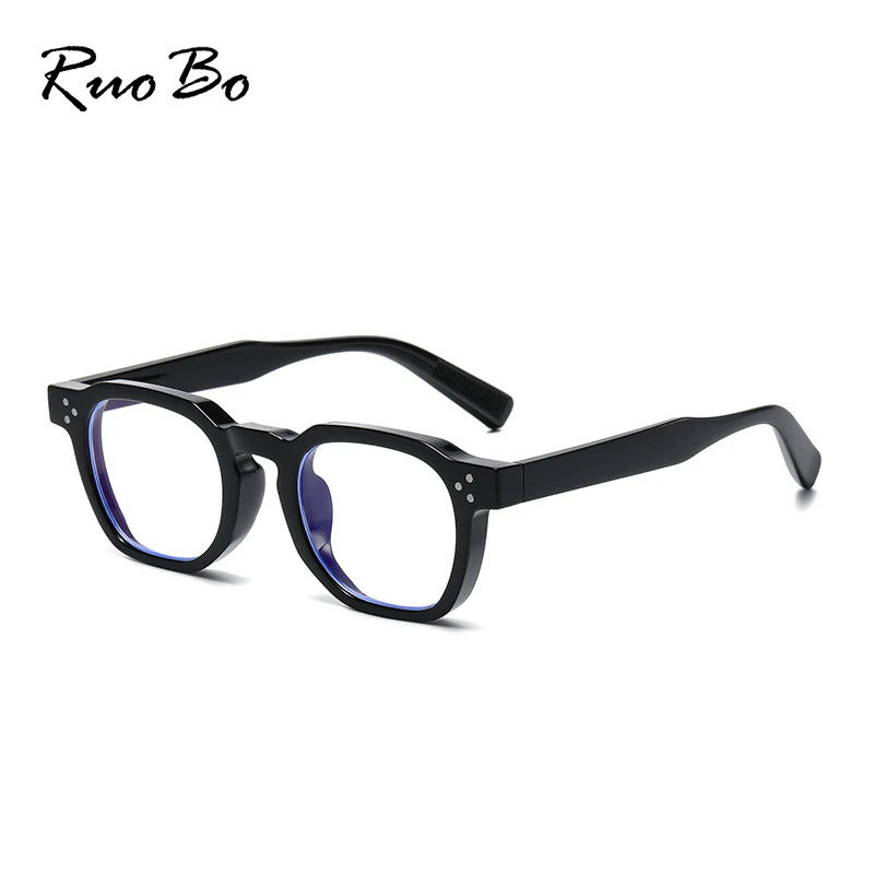 

RUOBO полосатые леопардовые заклепки дизайн анти-синий свет оправа для очков для мужчин женщин синий свет блокирующие очки оптические очки