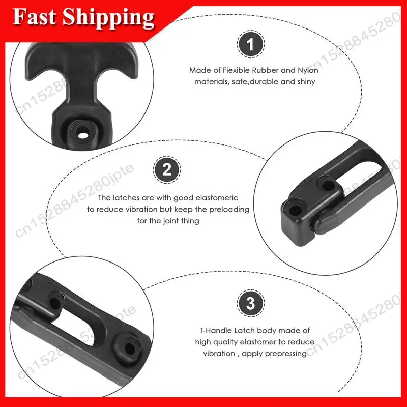 

-ABUB 4Pcs T-Handle Rubber Flexible Draw Latches Fit For Toolbox /Cooler/Golf Cart/Farm Machinery T-Toolbox Lock