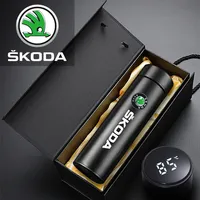 Portable Car smart Thermos bottle with temperature display For Skoda Octavia A5 A7 1 Rapid Fabia Yeti Superb Car Accessories