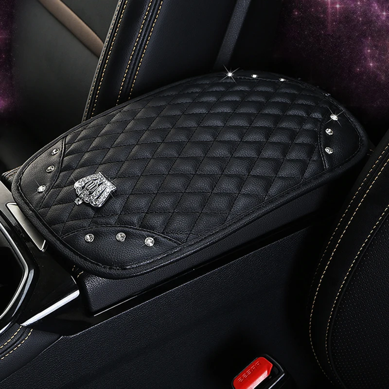 Car Armrest Box Mat Car Center Armrest Box Protective Cover Universal Women's Leather Elbow Comfort Cushion
