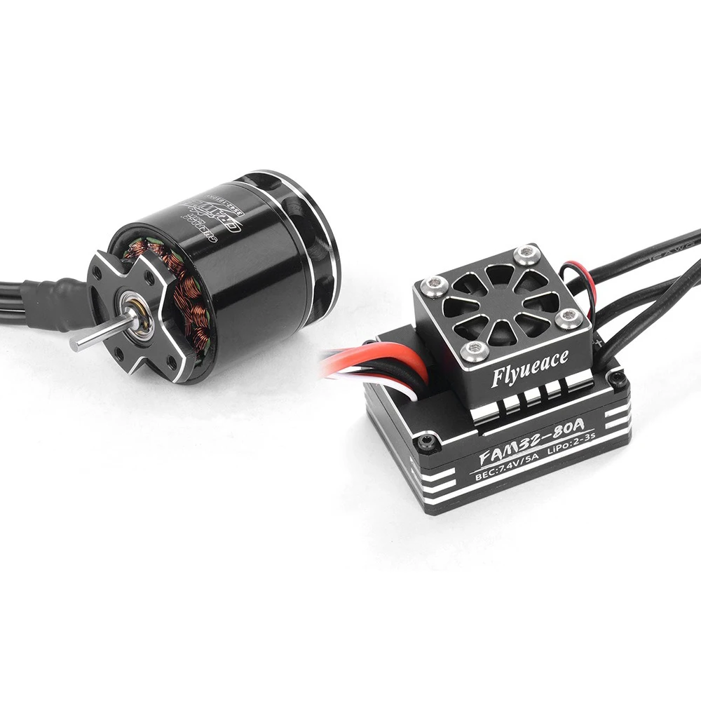 1:10/1:8 External Rotor Brushless Motor Electronic Speed Controller 80A 3542-1850KV RC Remote Control Climbing Car Modification