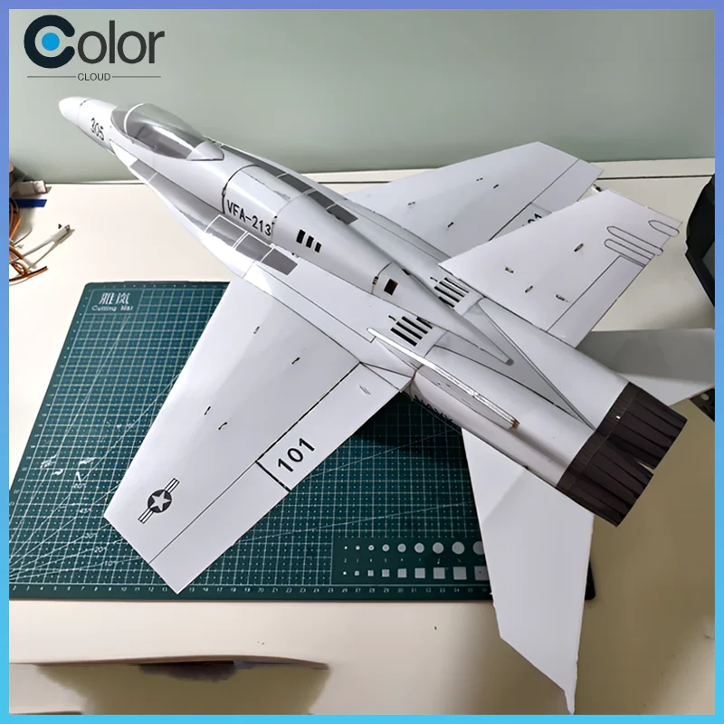 เครื่องบินบังคับวิทยุแบบปีกตรึงรุ่นใหม่ F18 Hornet แบบประกอบเอง ควบคุมด้วยรีโมท 30 ช่องสัญญาณคู่