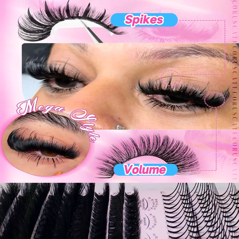 235-teiliges DIY Wimpernverlängerungs-Set, D-Curl Wimpernbüschel, 100D Voluminöse und Dichte Wimpernbüschel 12mm-20mm, Geschenkset – Detail 8