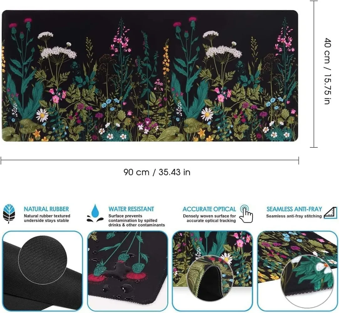 Desk Mat, Big Desk,Extended Gaming Mouse Pad, Large Mouse PaDesk Protector, Rubber Base Stitched Edges, Keyboard Mouse Mat Work
