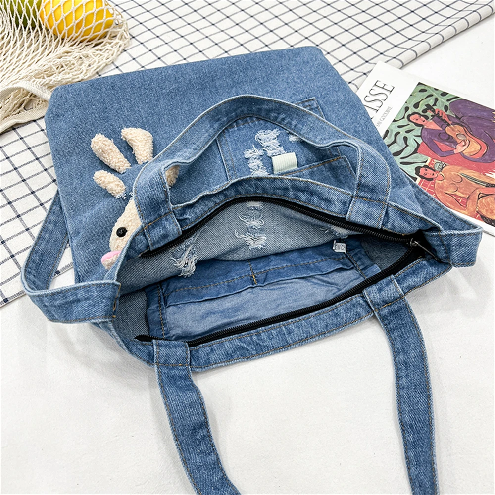 Multi-funcional de alta qualidade denim senhoras bolsa de ombro multifuncional cor sólida sacos do mensageiro das mulheres grande capacidade bolsa