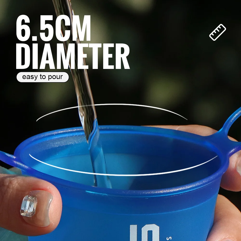 WRELS 200ml Collapsible Cup TPU Running Water Cup Foldable Reusable Protable for Running Climbing Marathon-BPA Free Water Cup