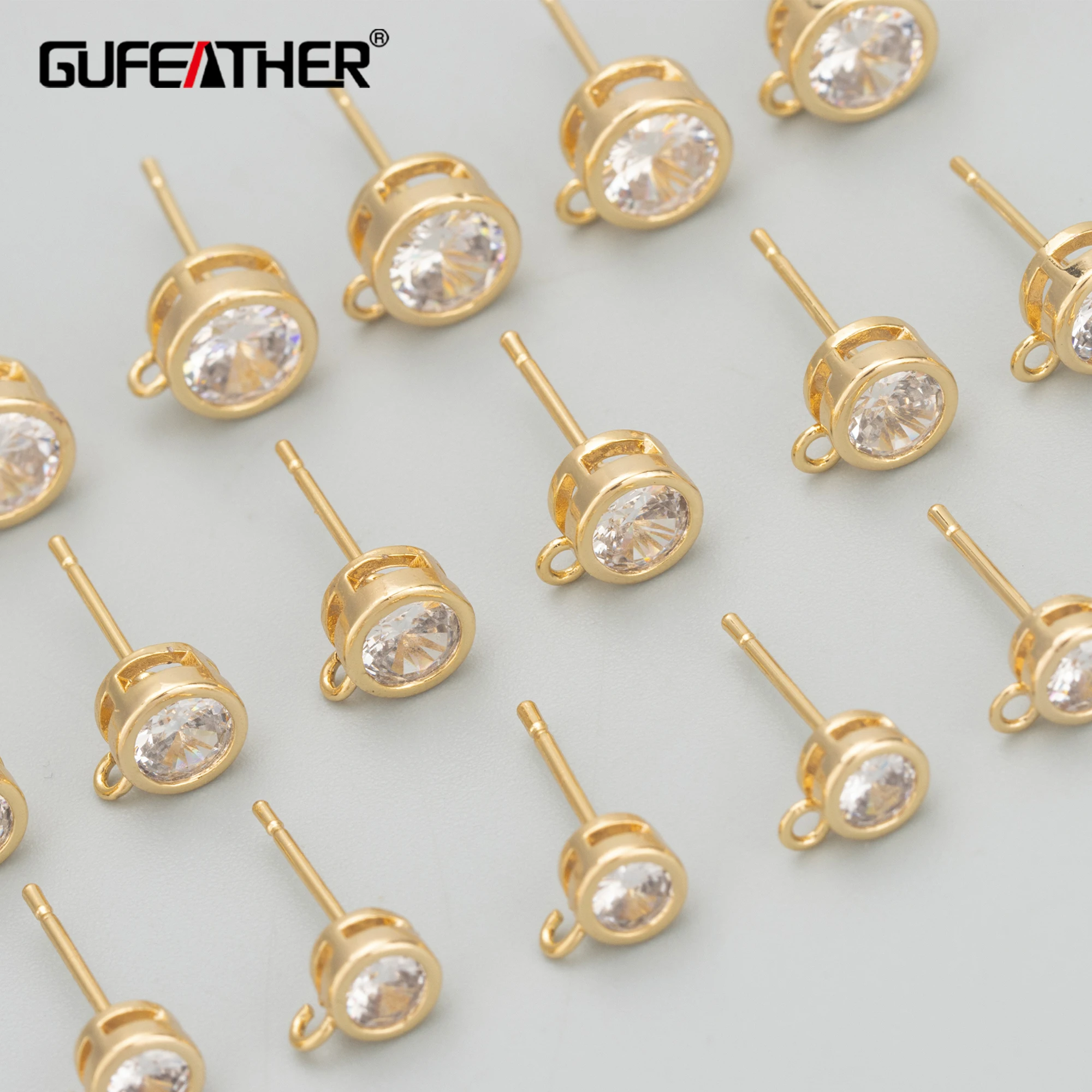 

GUFEATHER MC86,jewelry accessories,18k gold rhodium plated,copper,zircons,hand made,charms,diy earrings,jewelry making,10pcs/lot