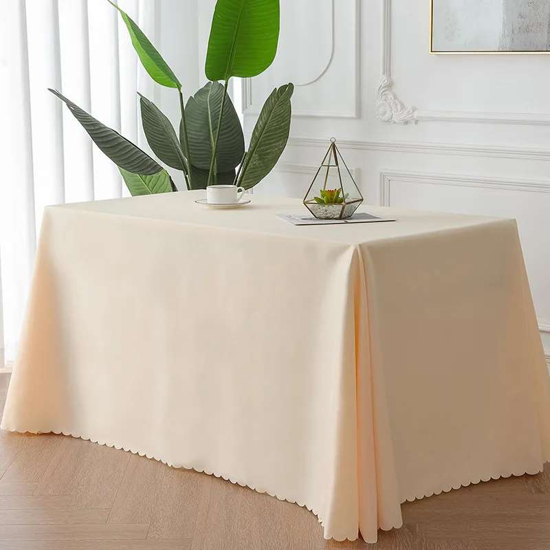 

Rectangle Polyester Cloth Fabric Tablecloth Wedding Reception Restaurant Banquet Party Machine Washable Party Table Decoration