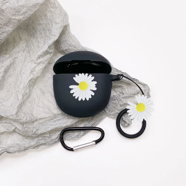 ดอกไม้น่ารักเคสสำหรับ Google Pixel Buds Pro กรณี Anti-Drop แหวนหูฟังที่น่ารักซิลิโคนหูฟังกล่องชาร์จ