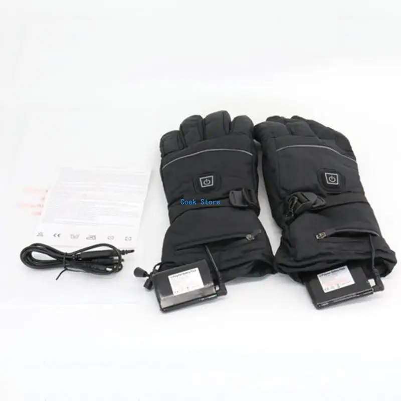 

11UE 1 Pair 3 Heating Levels Battery Powered Electric Heated Winter Warm Ski Gloves