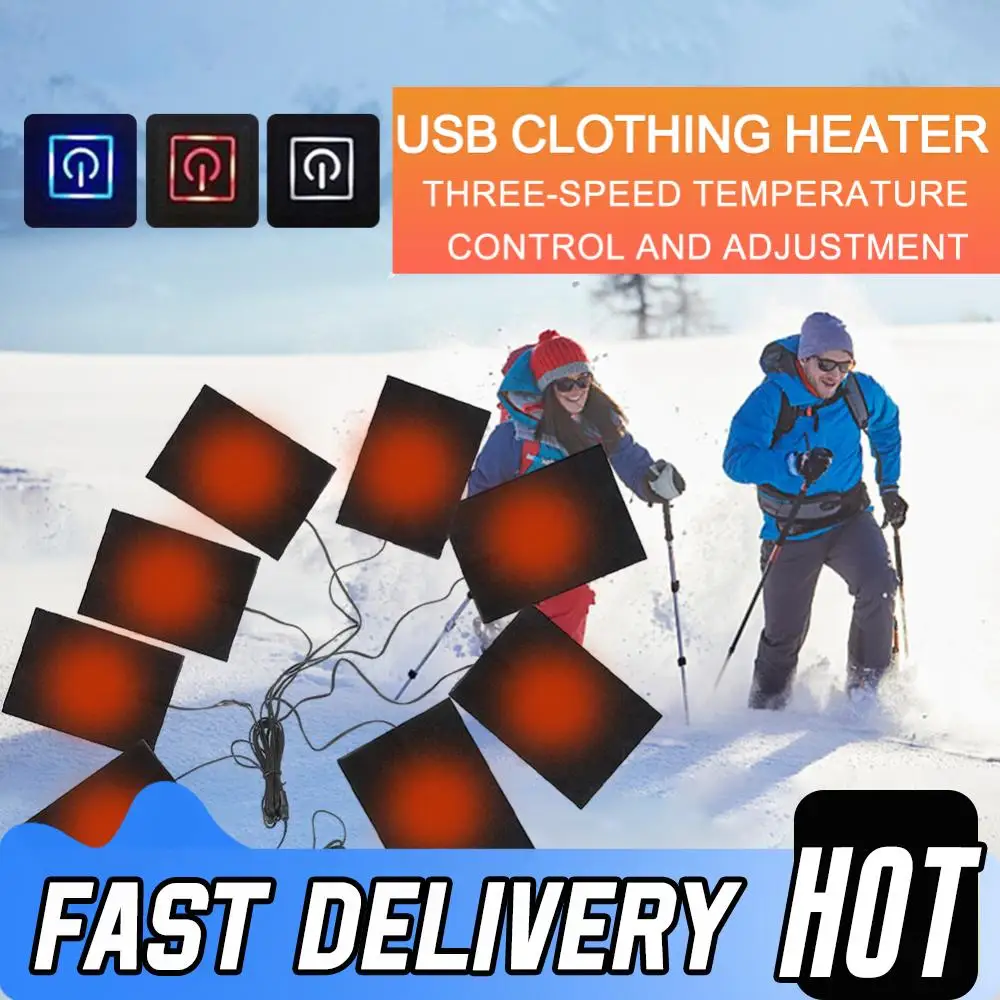 

1-10PCS Electric Cloth Heater Waterproof USB Heating Pads for DIY Heated Clothing for Outdoor Winter Camping Hiking Ski Cycling