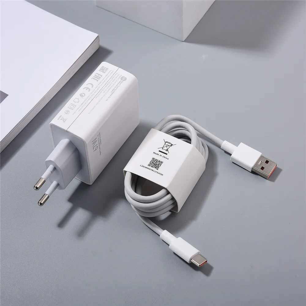 Original Xiaomi 67W Charger EU/US Turbo Fast Charge Adapter 6A Type C Cable For Xiaomi 12 11 POCO X5 X4 Pro Redmi Note 9 10 Pro