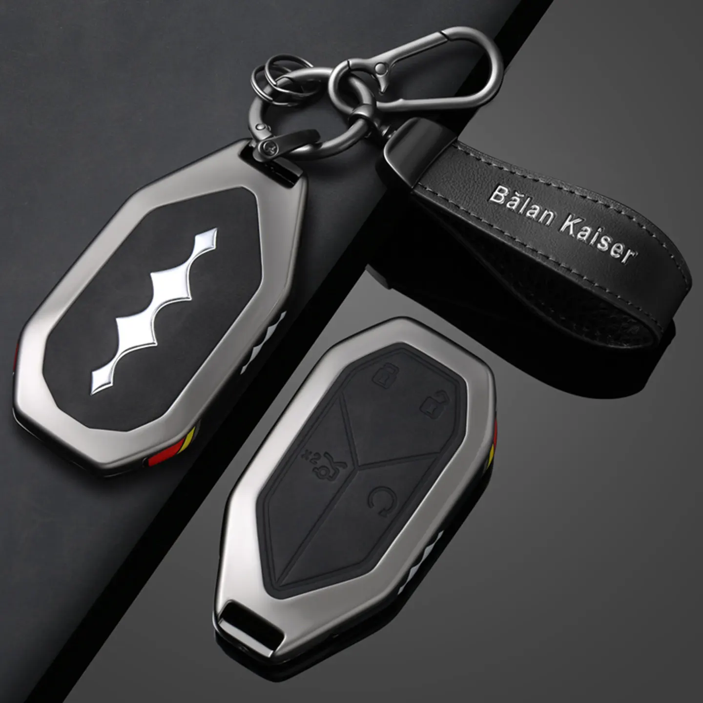 

Zinc Alloy Leather Car Key Case Cover Shell Holder for BYD Bao 3 / Ti 3 Protector Keychain Accessories