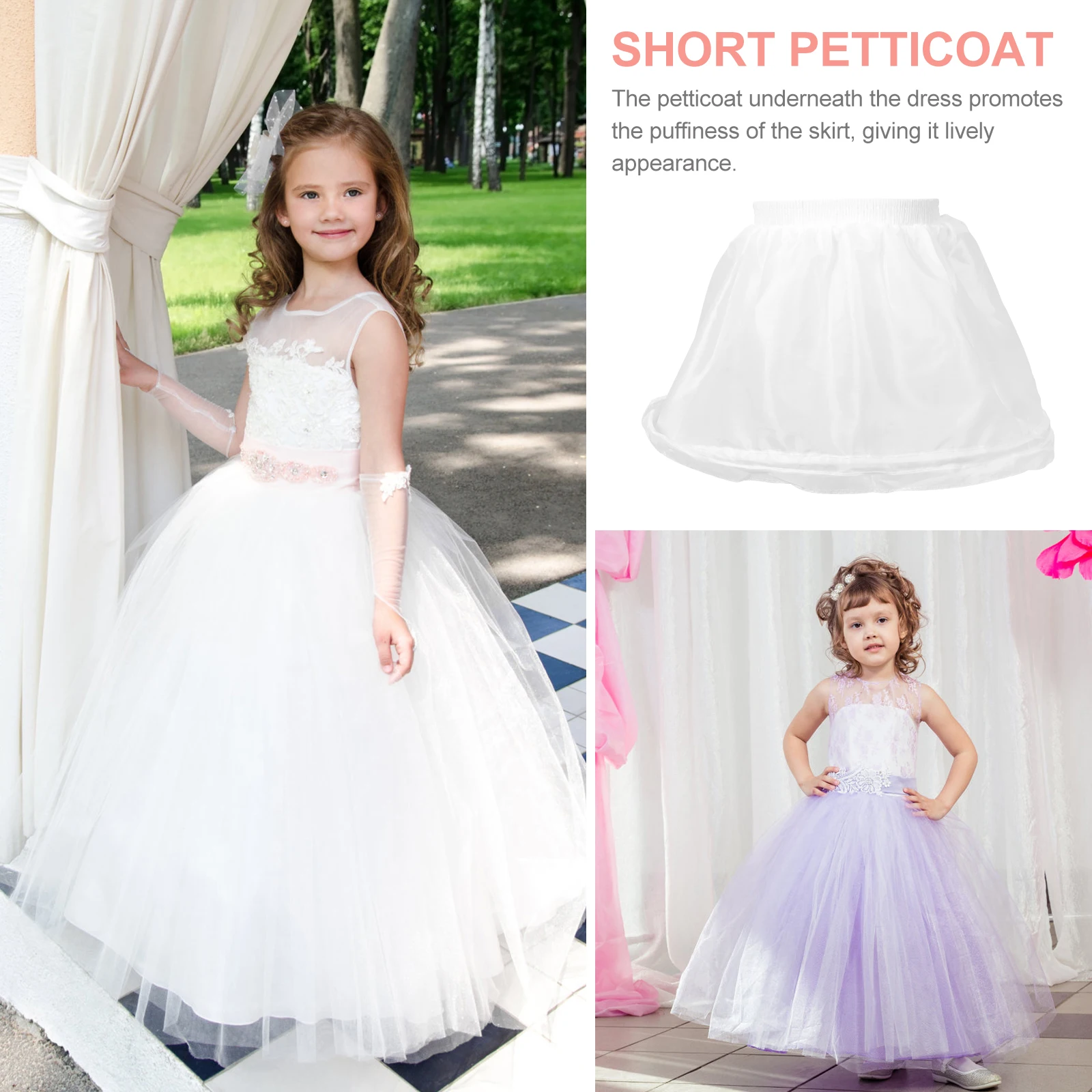 

Adjustable Short Underskirt For Girls Lightweight Comfortable Party Dress Accessory Skirt Princess Petticoat