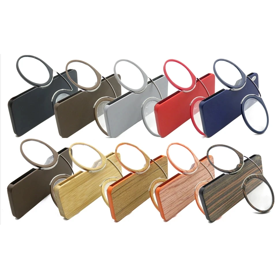 IENJOY Portable Card Style occhiali da presbiopia Bamboo Bamboo Clip per naso senza gambe occhiali da presbiopia uomo donna occhiali da lettura