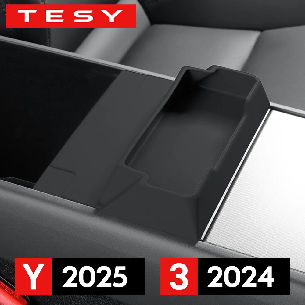 Für Tesla Model Y 2025 Juniper Launch Model 3 Highland 2024-2025 Konsolenarmlehne Silikon Sonnenbrille Aufbewahrungsbox Fach