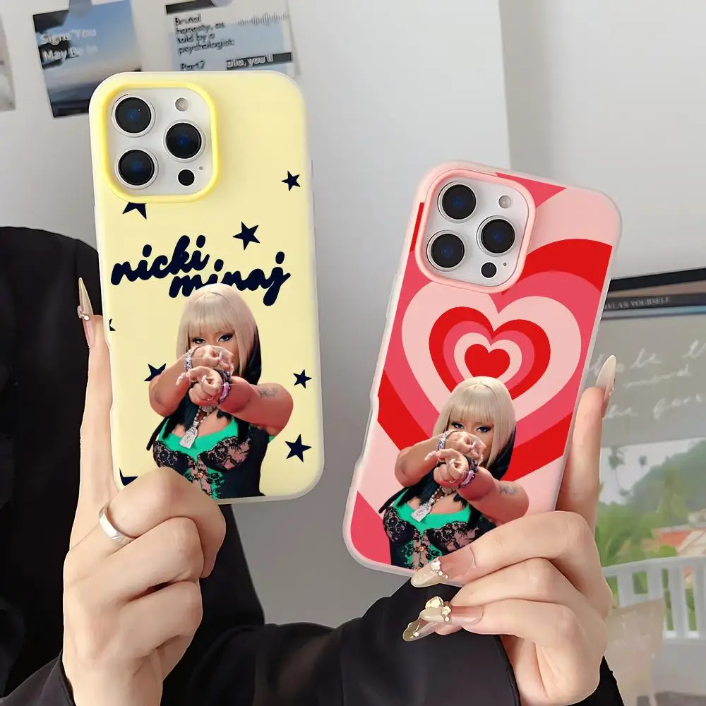 Love song rapper N-nicki MinajS Phone Case 2-in-1 Detachable for iPhone 17-12 Clear Case Multi-Color Card Holder Soft TPU