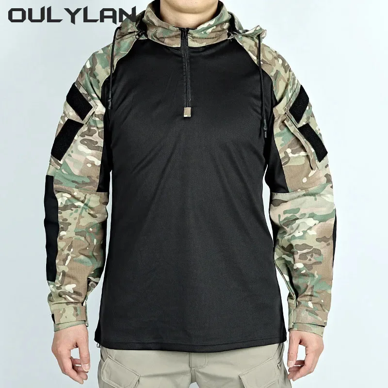 

Oulylan Army Shirts Camouflage Multicam Military Combat T-Shirt Men Tactical Shirt Airsoft Paintball Camping Hunting Clothing