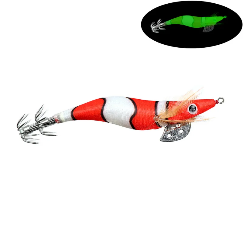 إغراء الطعم كامل الجسم مضيئة الروبيان الخشبي الملونة تقليد الحبار الروبيان وهمية Bait2.0 2.5 3.0 # الحبار الحبار الصيد البحري أم