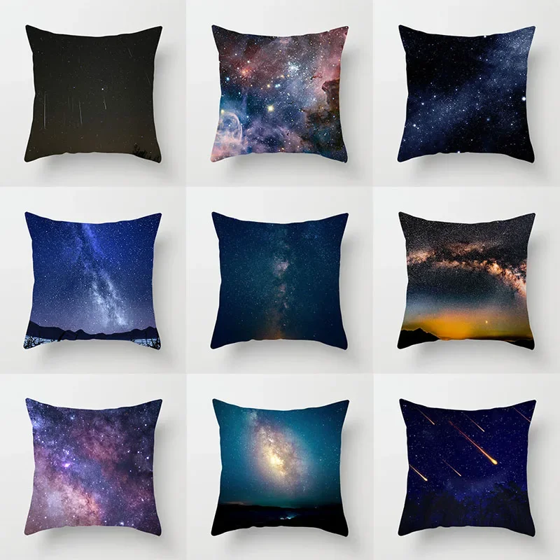 

Night Sky Star Landscape Printed Pillow Cover Sofa Decoration Car Office Seat Cushion Room Home Decor