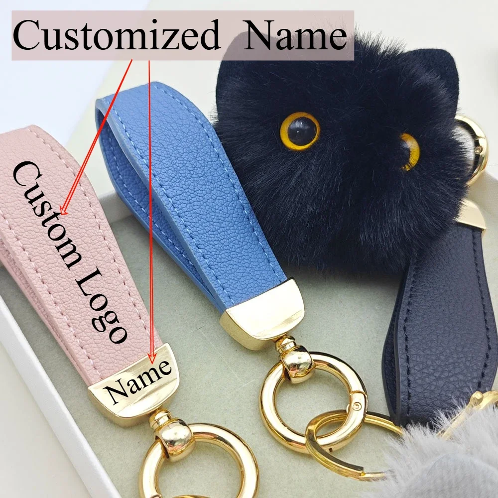 

Custom Name Lovely Cat Doll Keychain Plush Cartoon Toy Keyring Pendant Bag Decor Hairball Big-eyed Kawaii Key Chain Ring Gift