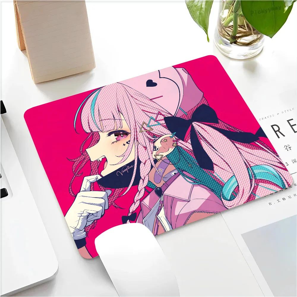 Aqua Minato Virtual Youtuber Hololive Girl Mousepad Small LockEdge Mouse Pad For Gamers Computer Desk Pad Anti-slip Rubber