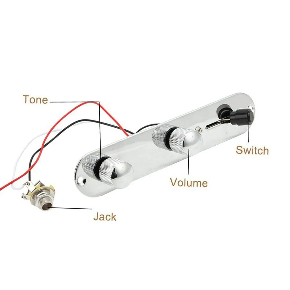 For Telecaster Prewired Control Plate with 3 Way Switch and Control Pots Easy Installation with Minimal Soldering