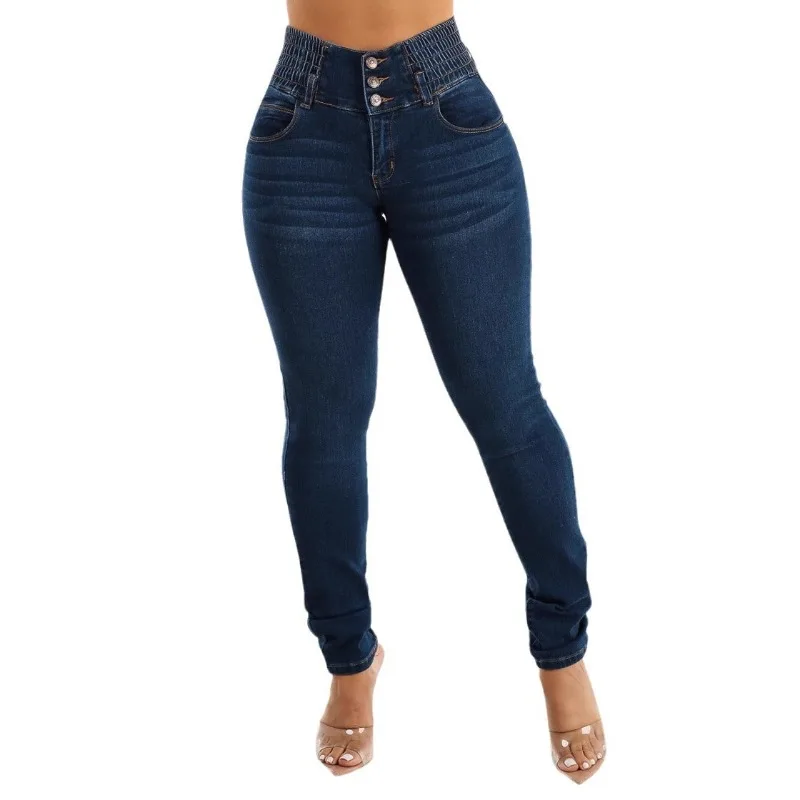 Invisible Open-crotch Pants European and American Slim Elastic Jeans Sexy Spice Girls Hip Lift High Waist Small Feet