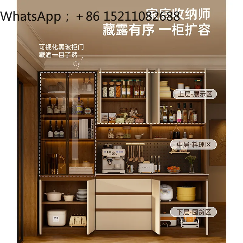 SCY rock slab dining side cabinet integrated storage storage cabinet against the wall living room wine cabinet