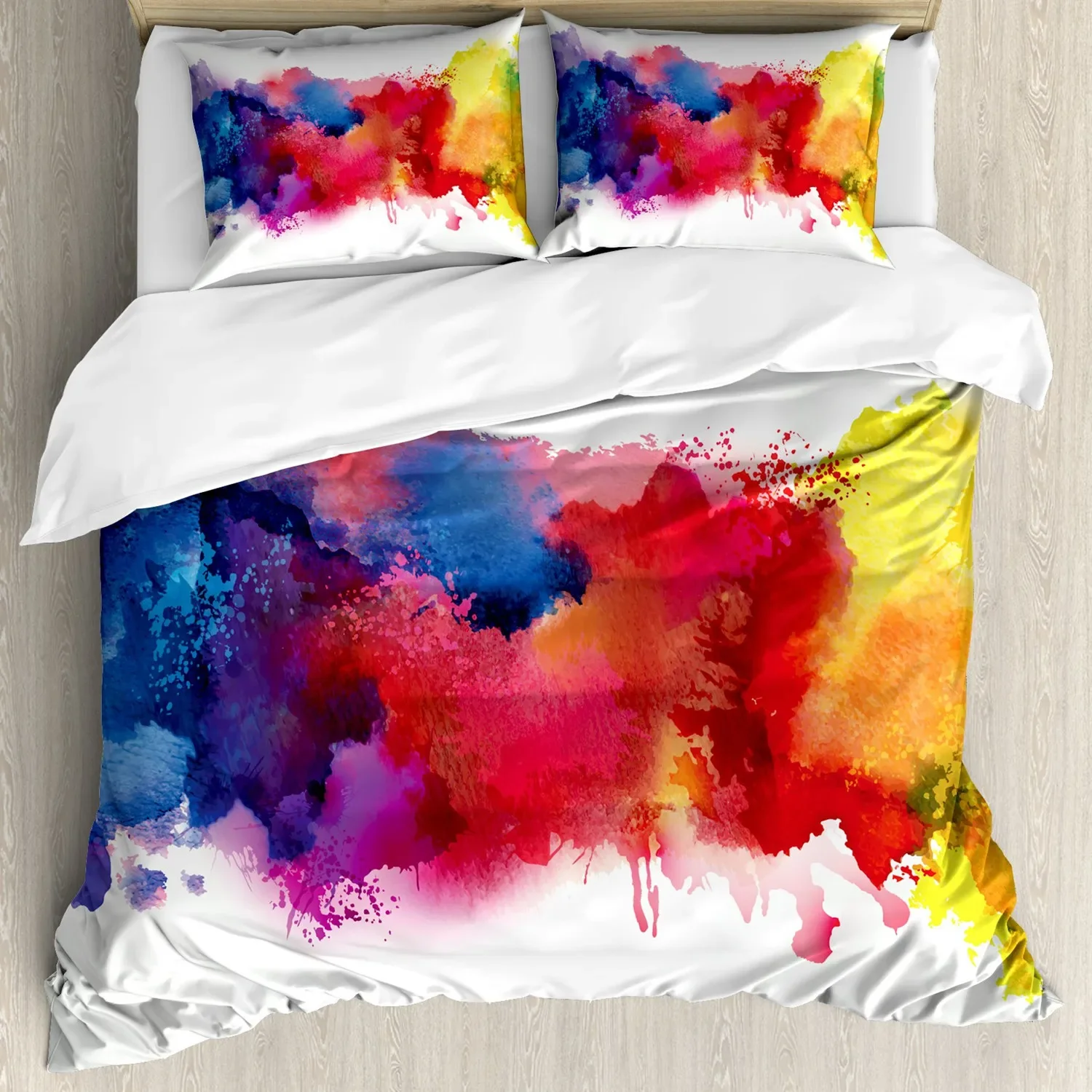 

Abstract Duvet Cover Psychedelic Liquid Rainbow Pattern Soft Bedding Set Pillowcase Double Queen King Size Polyester Qulit Cover
