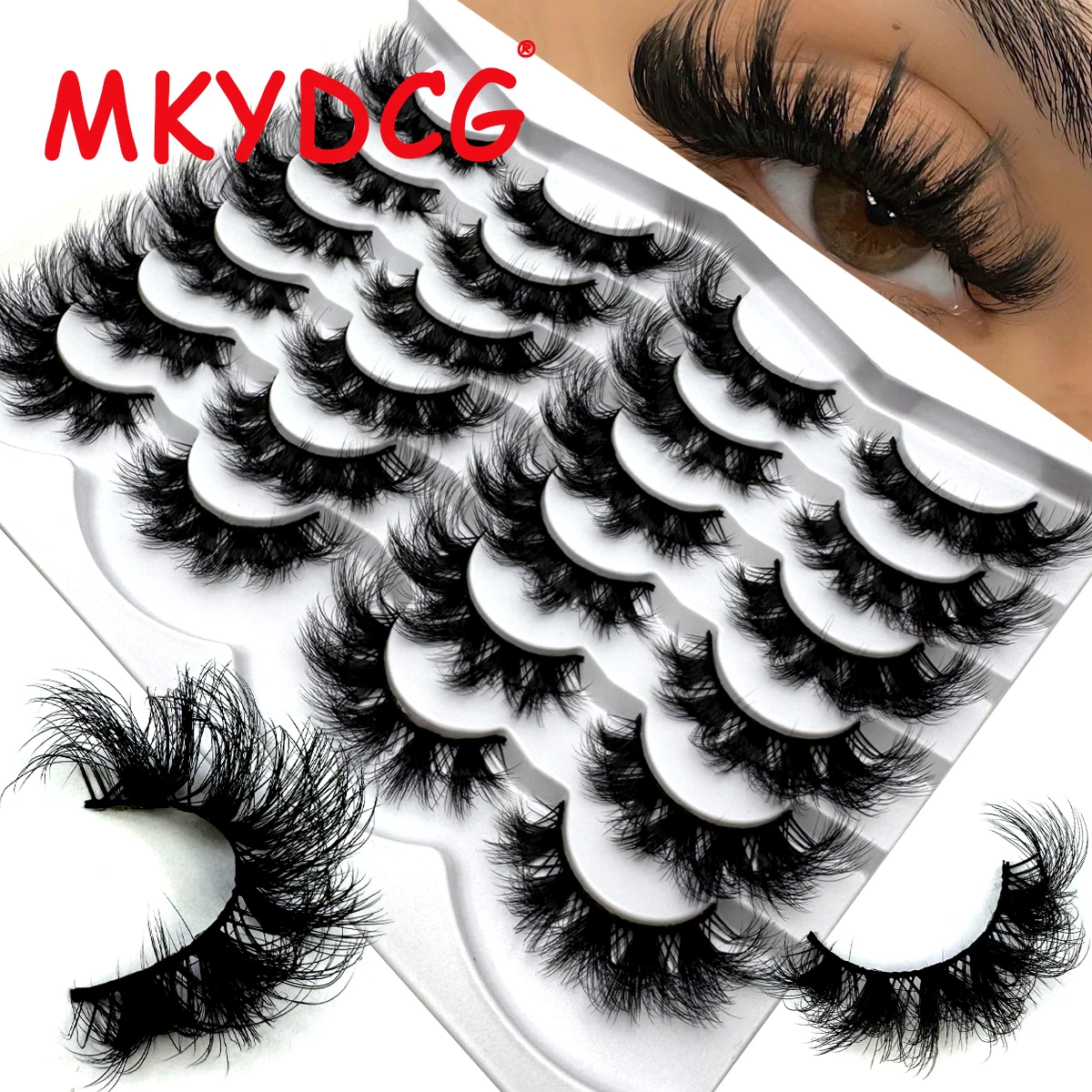 12 Pairs Natural Messy Eyelashes Faux Mink Eyelashes Long Lasting Fluffy Mink Lashes Dramatic Volume lashes Extension Thick Long