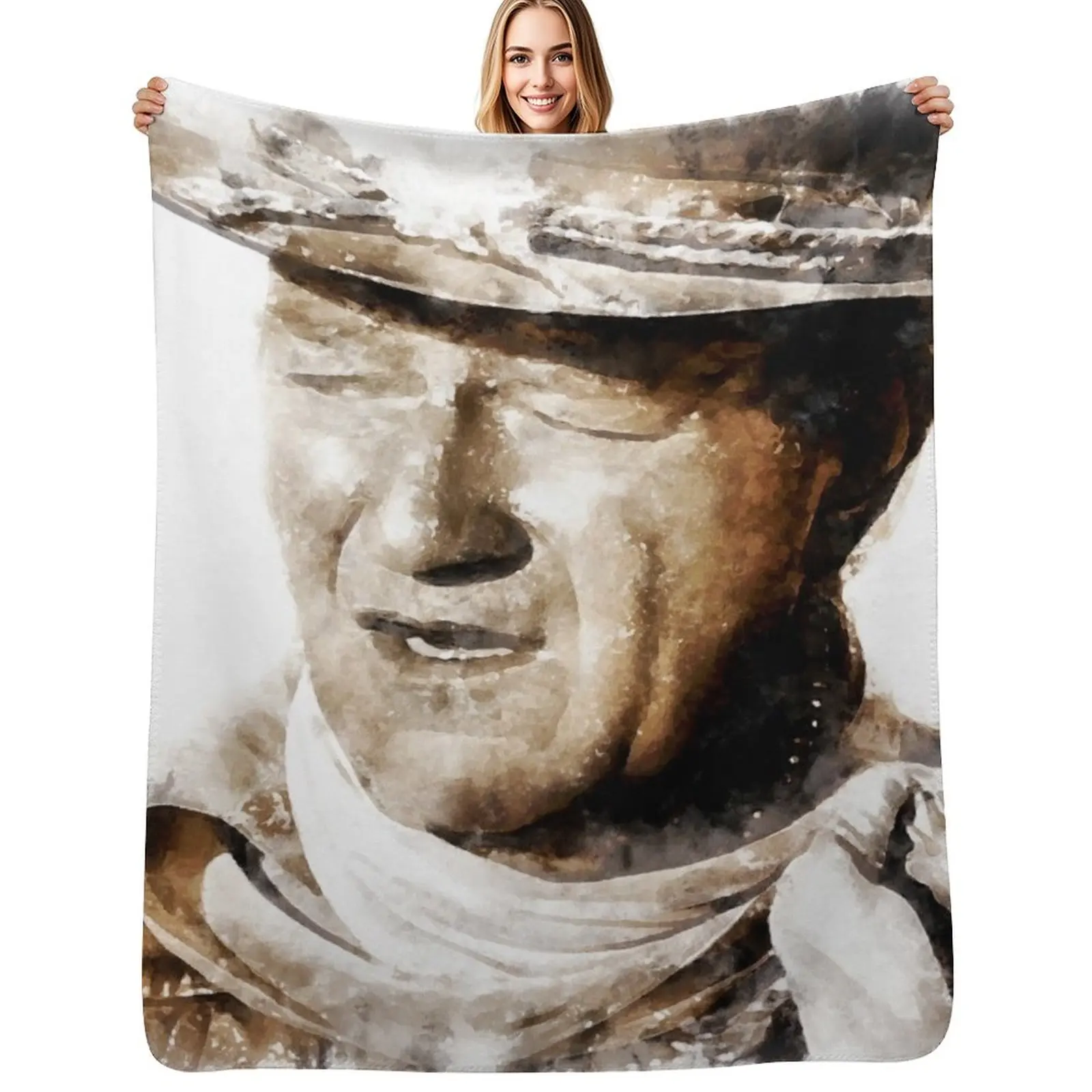 

The portrait of John Wayne Throw Blanket Summer Decorative Sofas Kid'S Blankets For Sofas Blankets