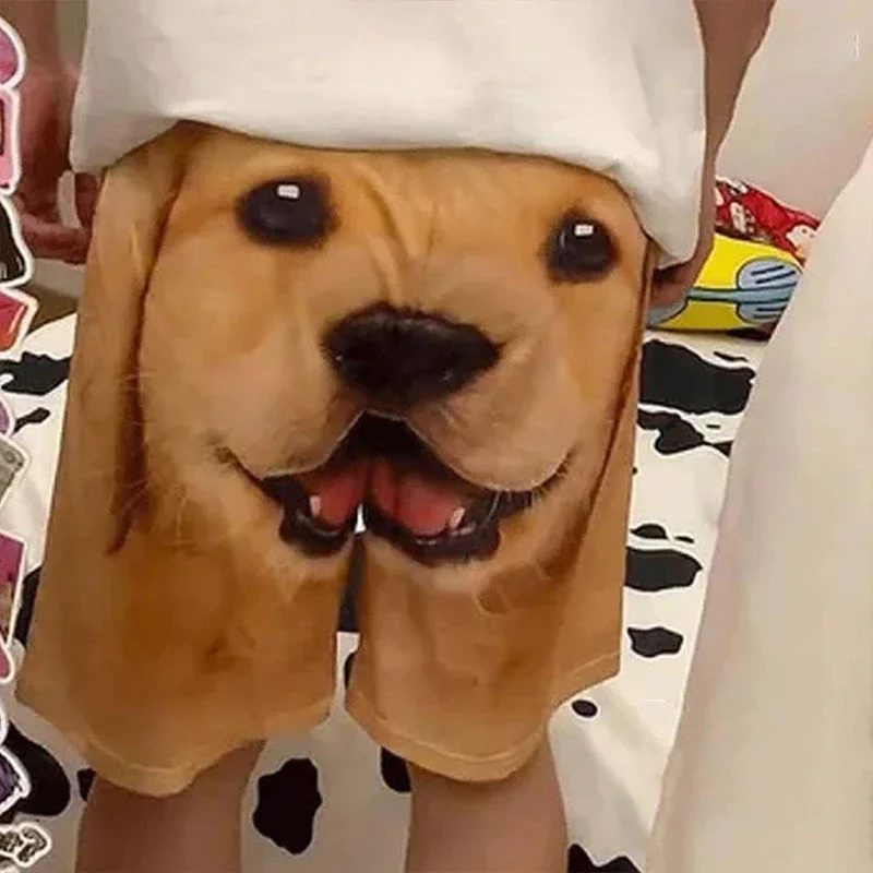 Golden Retriever Husky Print Quick-drying Shorts Pajama Pants Casual Pants Couple Five-quarter Pants Funny Cute Dog Head Shorts