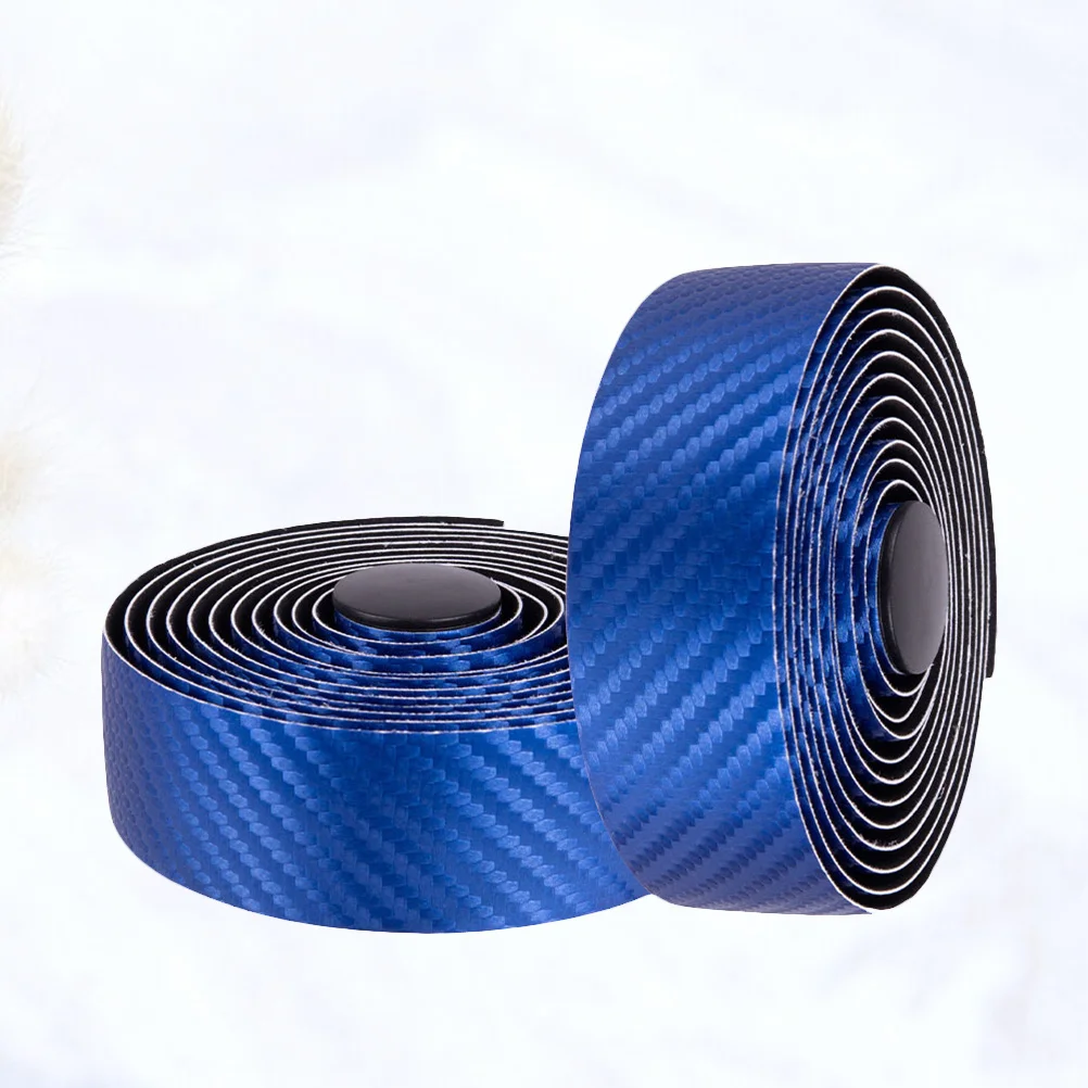 

2 Rolls Carbon Fiber Bike Handlebar Tape Wear-Resistant Easy Install Smooth Riding Experience Handlebar Belts for Bicycle Blue