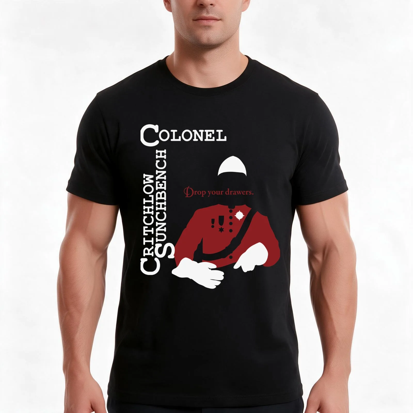 Colonel Critchlow Sunchbench T-Shirt Summer Casual Cotton Tee Oversized Streetwear Tops Vintage Graphic Print 100% Cotton