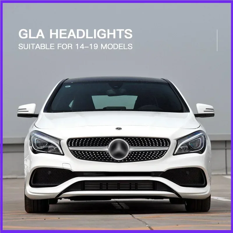 

Автомобильные светодиодные фары в сборе для Benz CLA W117 2014-2019, авто противотуманные фары DRL, стоп-сигнал поворота, лампа Plug and Play